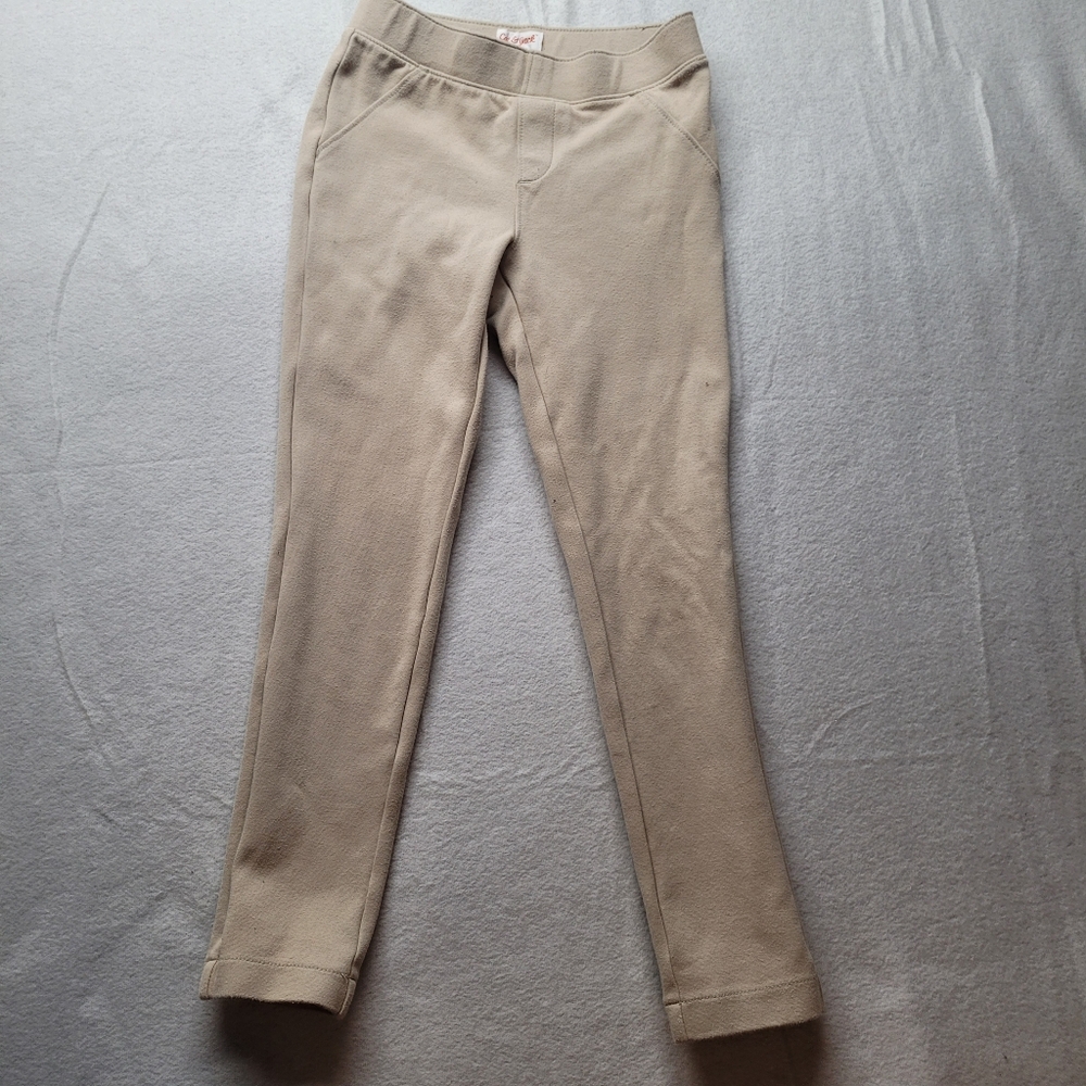 Cat & Jack Girls' Oyster Color Uniform Pants Size M (7/8)